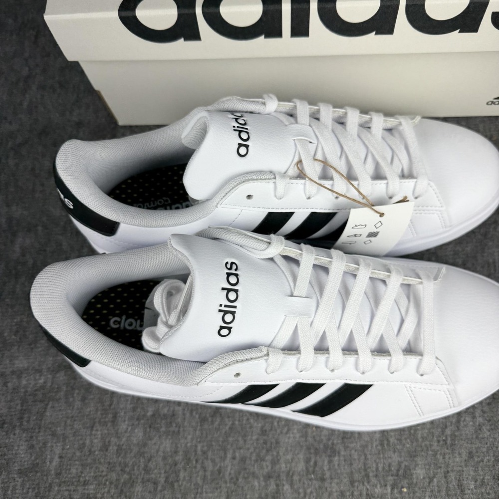 Adidas Grand Court 2.0 Shoes Mens Size 8.5 White Black Low Top Sneakers GW9195 - Picture 5 of 15